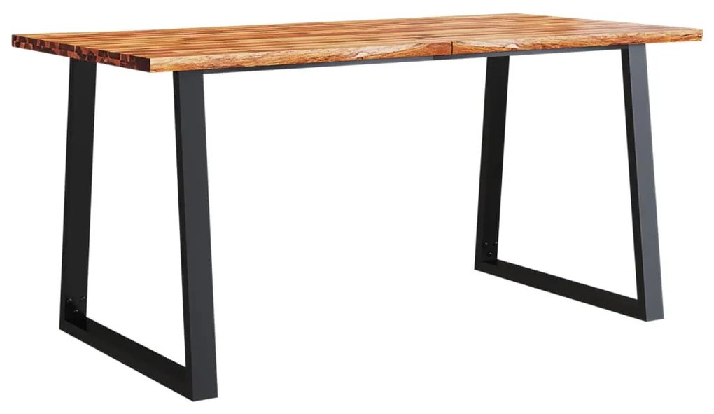 tömör akácfa étkezőasztal természetes éllel 160 x 80 x 75 cm