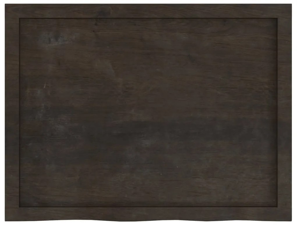 sötétbarna kezelt tömör fa fürdőszobai pult 80x60x(2-4) cm