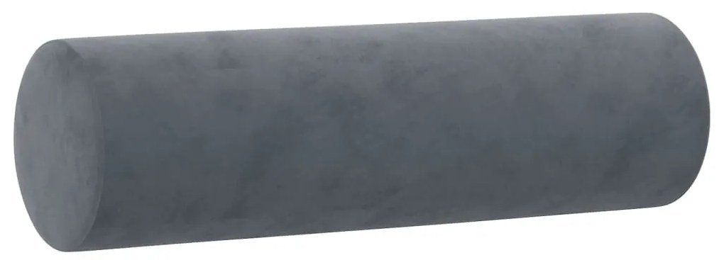 2 db sötétszürke bársony díszpárna Ø15x50 cm
