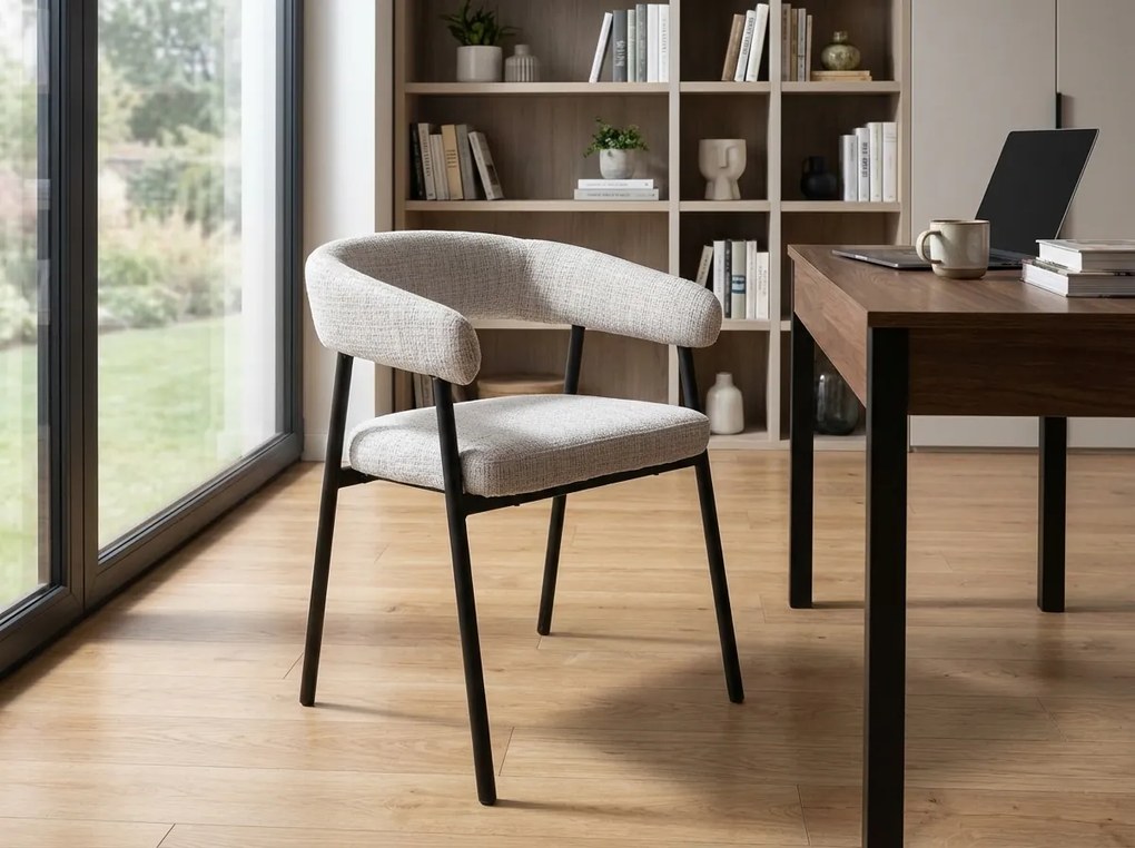 Étkezőszék KATANA fekete lábakkal, szürke