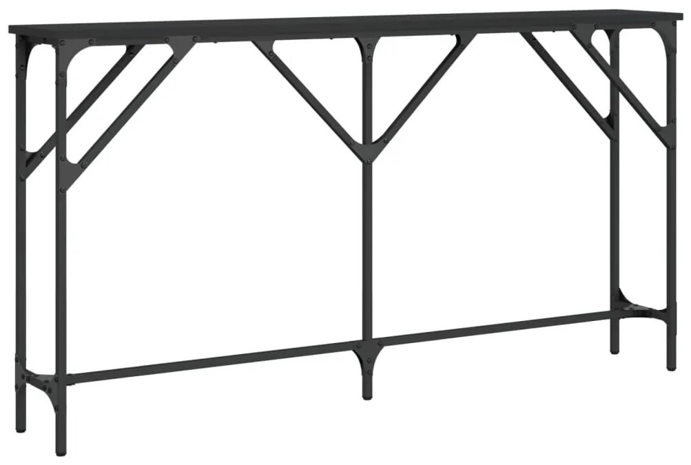 fekete szerelt fa tálalóasztal 140 x 23 x 75 cm