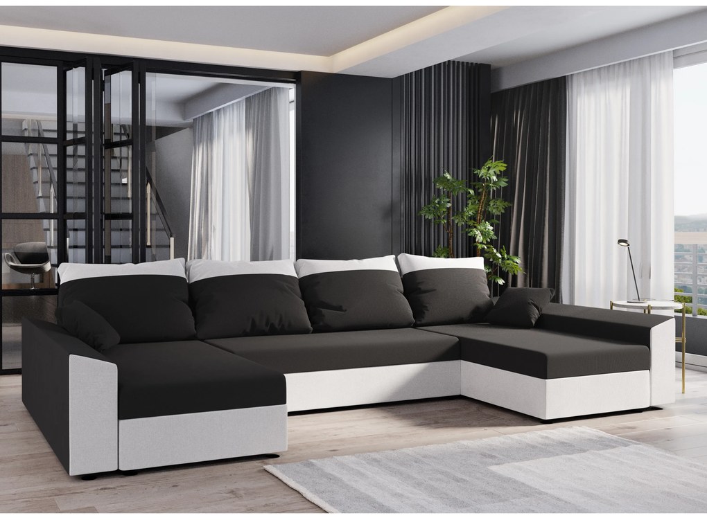 Sarok ülőgarnitúra U Paragon U (fekete + fehér). 1057393