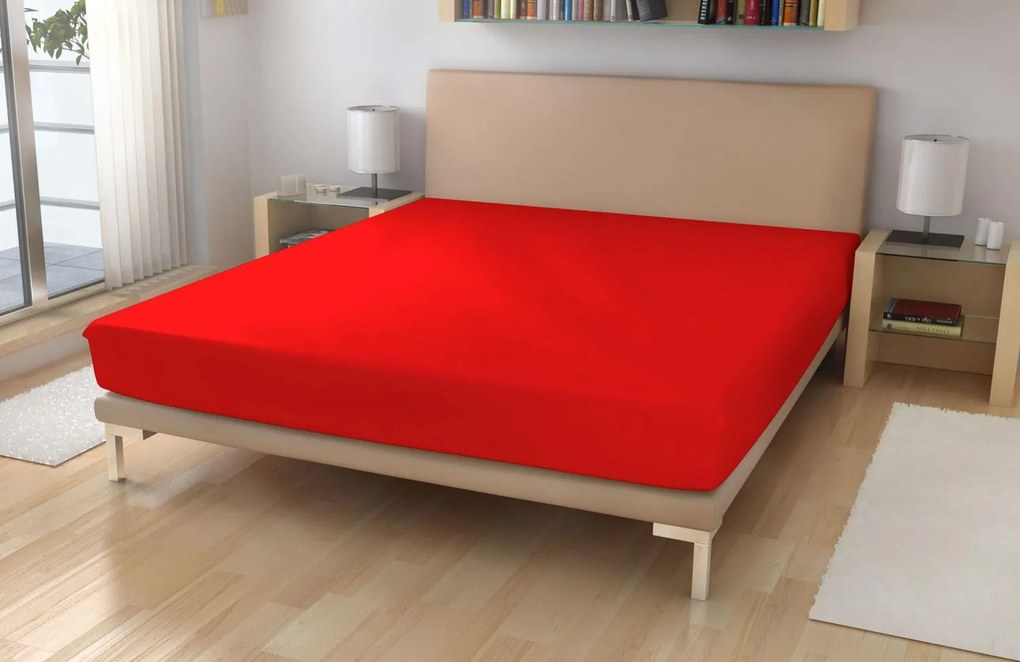 Ágynemű jersey piros TiaHome - 200x220cm
