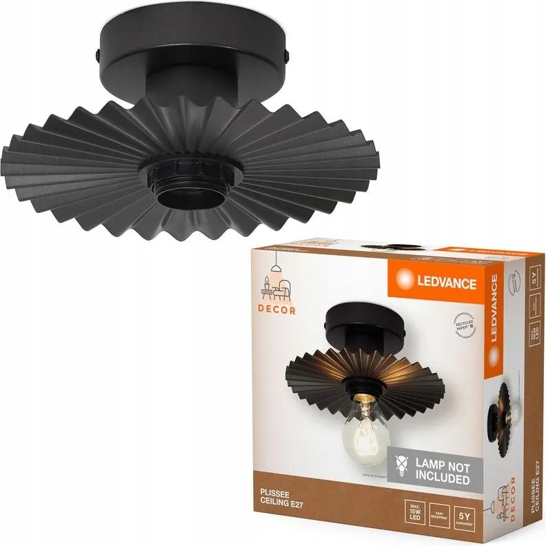 Mennyezeti Lámpa Falra szerelhető Dekoratív Lámpatest E27 Szürke Dekor Ledvance