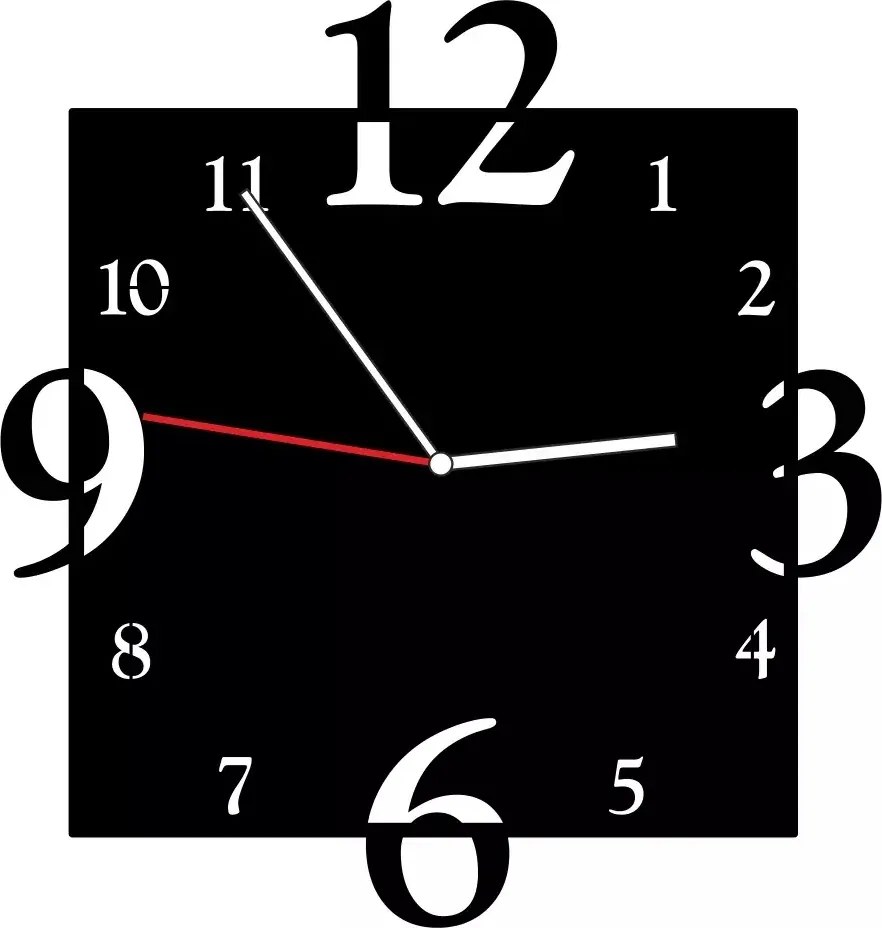 Nagy Fém Falióra 60cm Fekete Alumínium 2mm