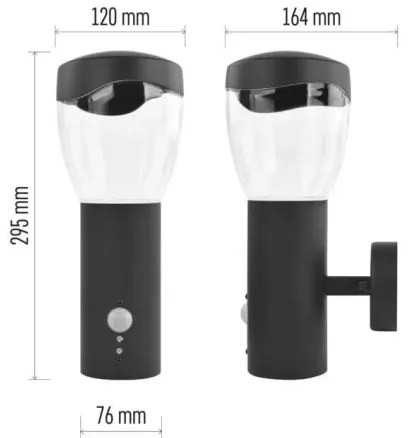 Kültéri fali lámpa érzékelővel ARTEO 1xE27/15W/230V IP44