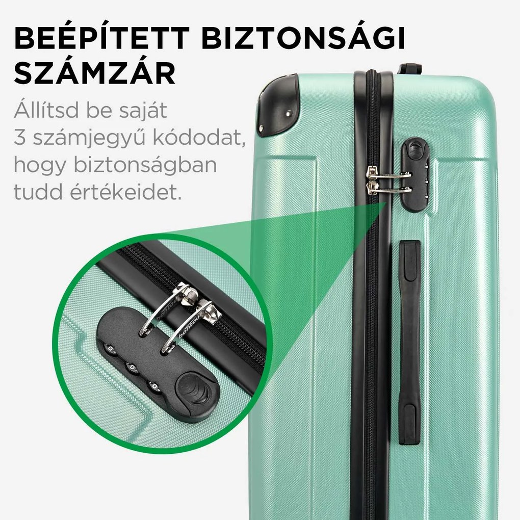 BONTOUR vertical 4 kerekes nagy borönd 76x50,5x29,5cm, púderzöld