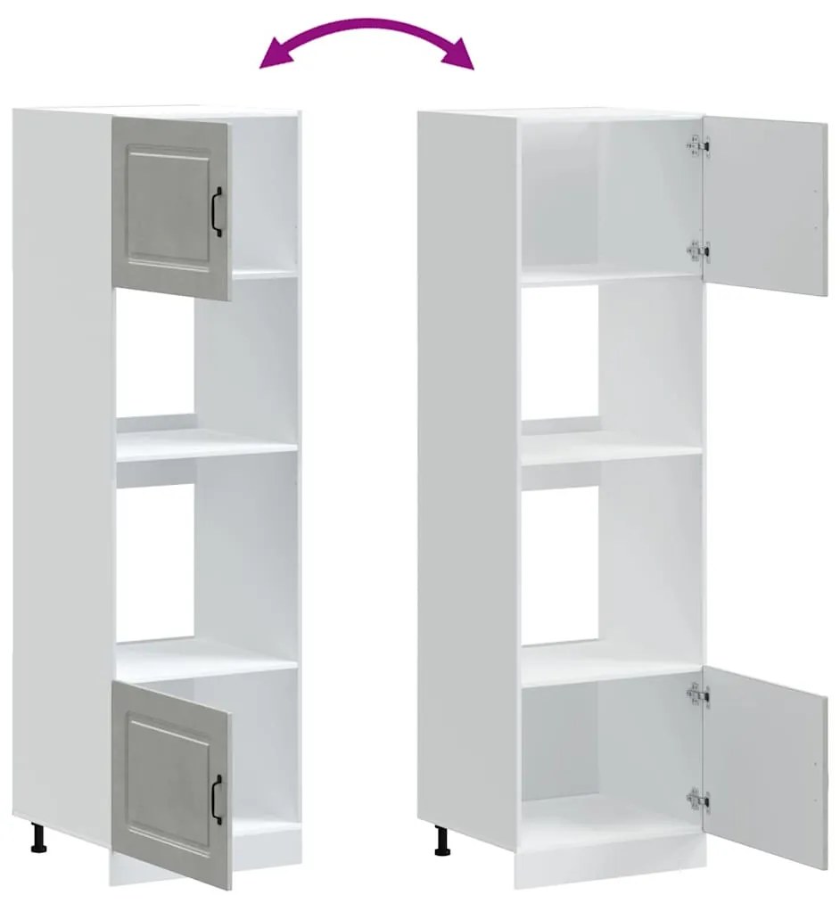 vidaXL Kalmar 2 db betonszürke szerelt fa sütőszekrények