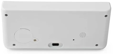 Nedis WCACQ20WT - Ébresztőóra LCD kijelzővel és vezeték nélküli töltő 15W/5V fehér