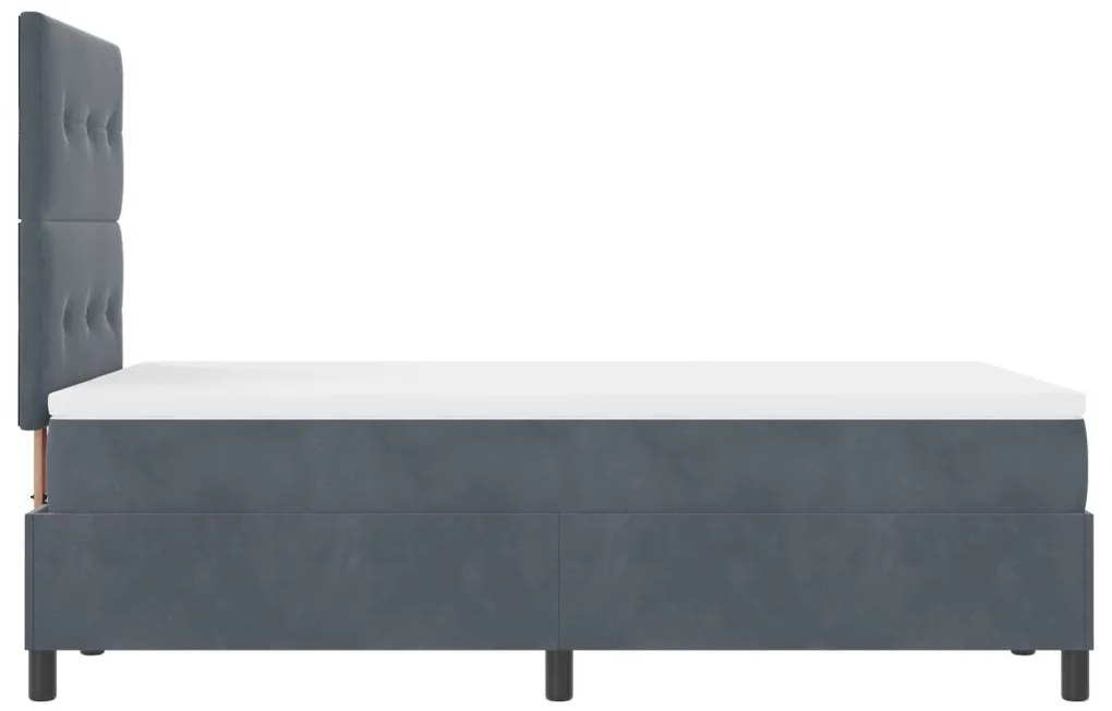 vidaXL Box Spring Ágy Matrac Sötétszürke 120x200 cm Bársony