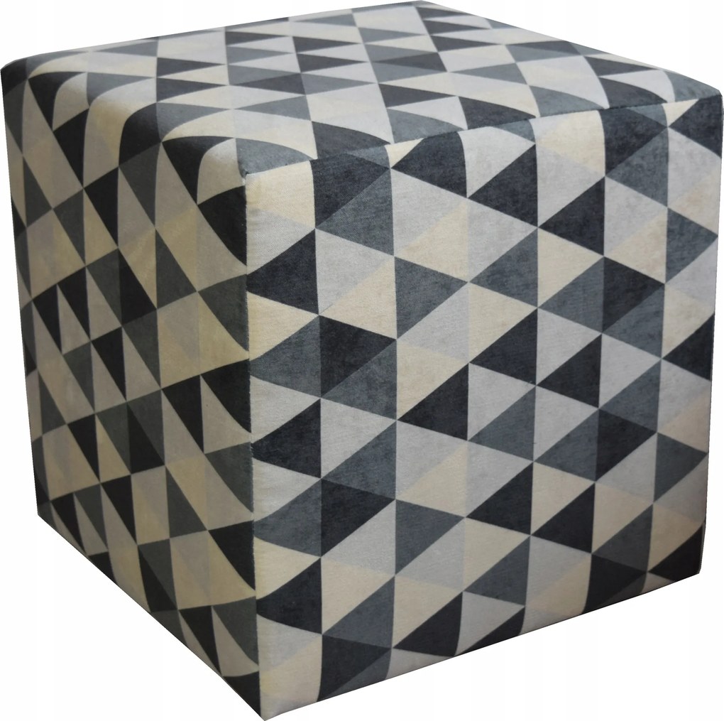 Mercury geometriai mintás kocka puff, 40x40x40 cm