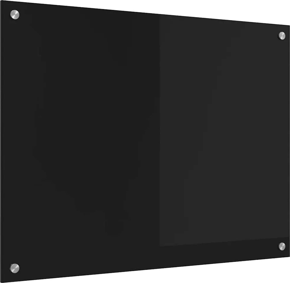 vidaXL Konyhai splashback Fekete 80 x 60 cm edzett üveg