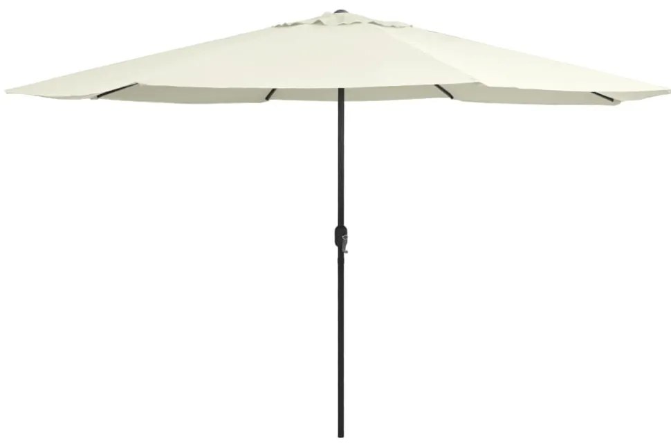 homokszínű kültéri napernyő fémrúddal 390 cm