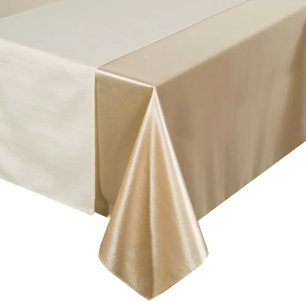 Dekoratív Abrosz Glamo 140x300 Eurofirany bézs fényes szárnyal