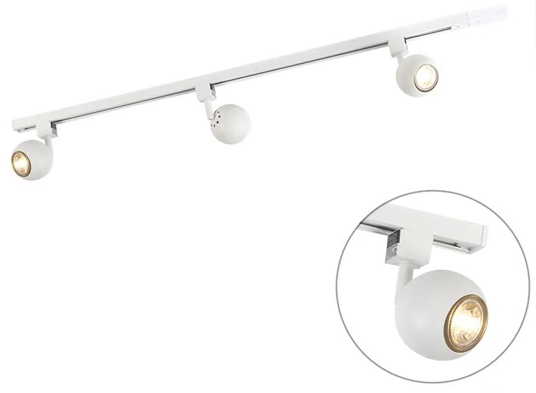 Okos modern sínrendszer fehér 1 fázisú 3 Wi-Fi GU10-essel - Gissi