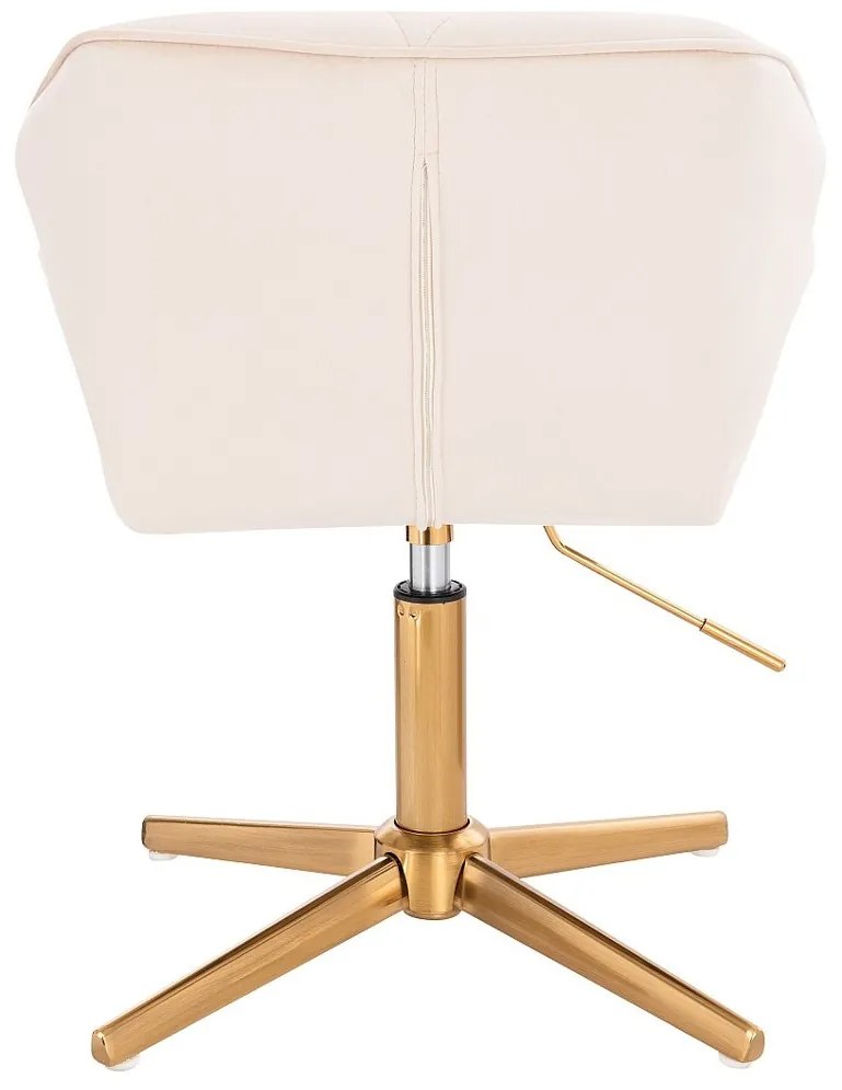 HR111CROSS Krémszínű modern velúr szék arany lábbal
