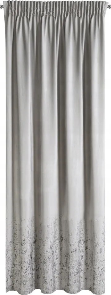 Bézs bársony függöny 140X270 alul arany csiszolt minta a szalagon