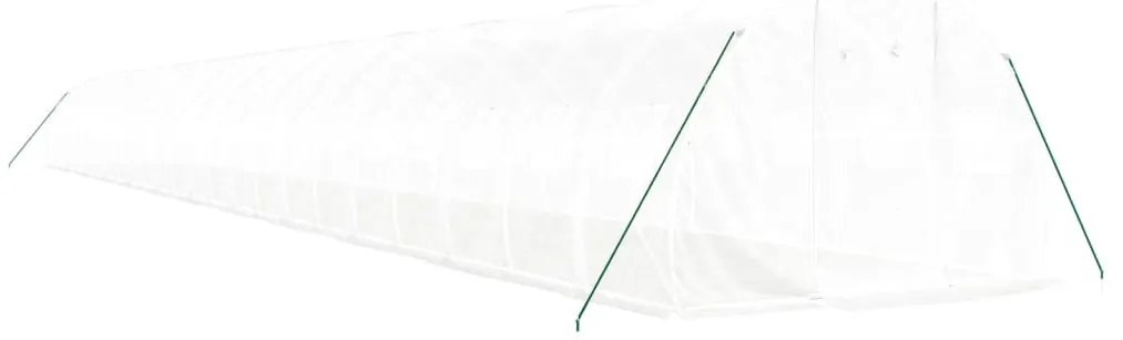fehér acélvázas melegház 72 m² 24 x 3 x 2 m