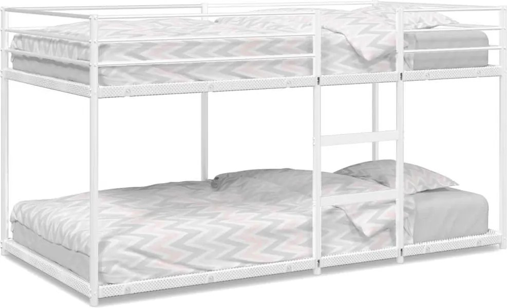 vidaXL fehér acél emeletes ágy matrac nélkül 90 x 190 cm