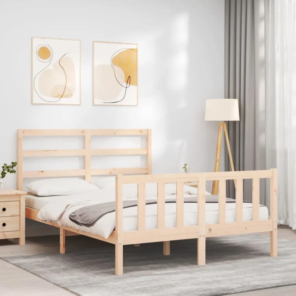 tömör fa ágykeret fejtámlával Double