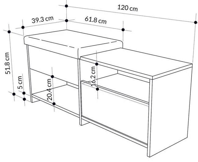 Cipőtároló Filux Bench - Anthracite