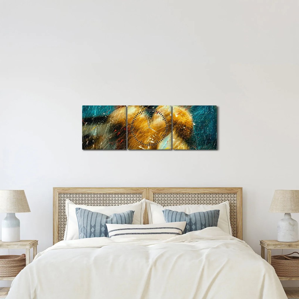 Kép - Csókolózó angyalok (órával) (90x30 cm)
