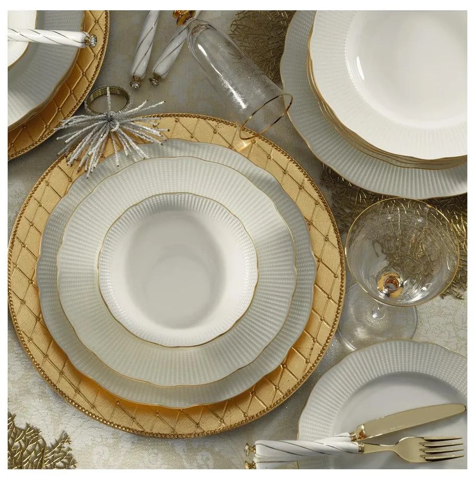 18 darabos étkészlet fehér/arany/porcelán