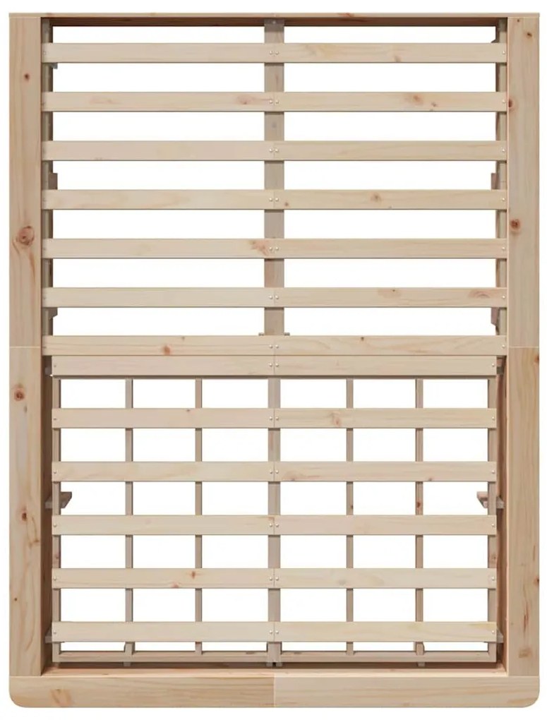 Ágykeret tárolóval Barna 135 x 190 cm Tömör fenyőfa