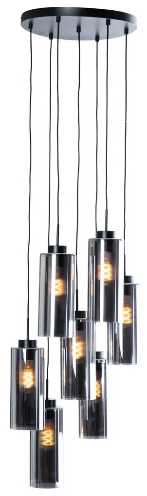 Art Deco lógólámpa fekete füstüveggel 7 lámpás - Laura