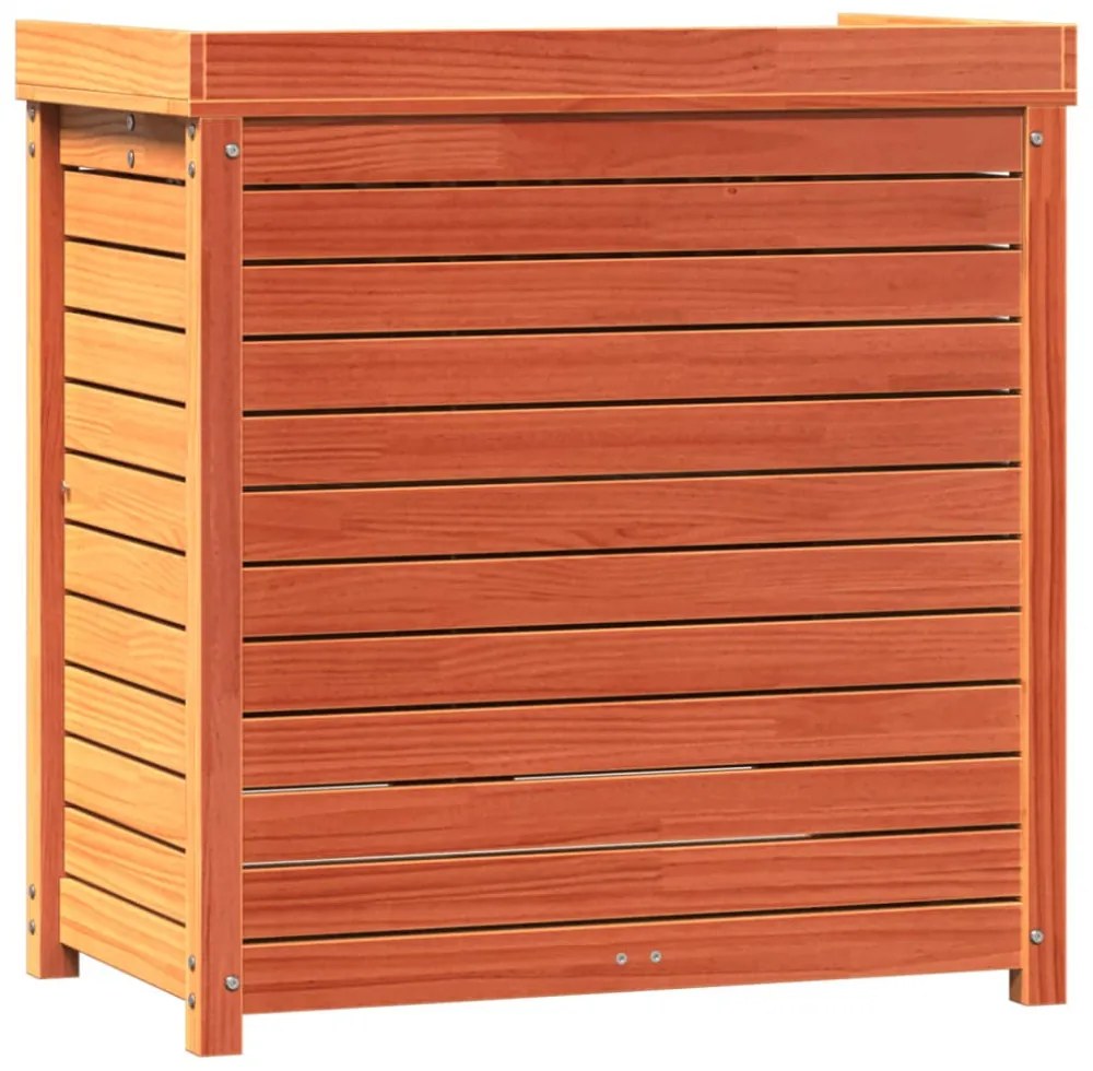 barna tömör fenyőfa ültetőasztal polcokkal 82,5 x 50 x 86,5 cm