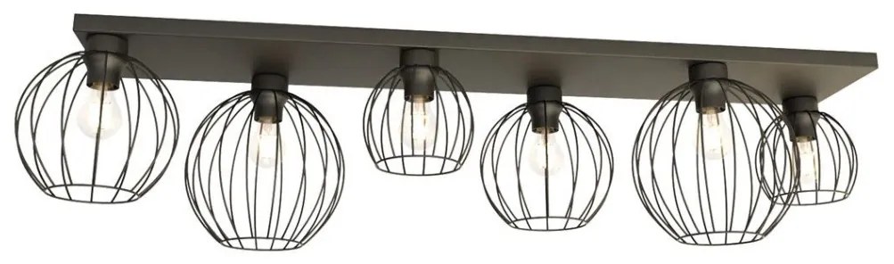 EMIBIG 1371-6 NEST Loft Mennyezeti Lámpa Fekete E27 IP20
