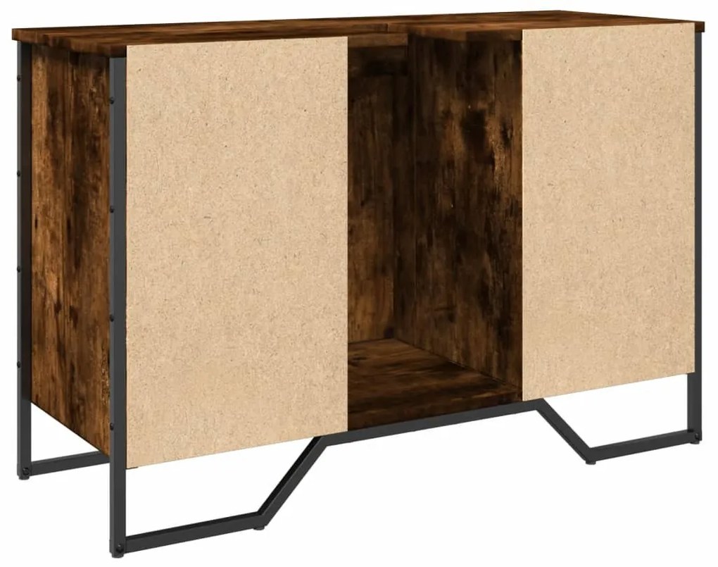 füstös tölgy szerelt fa fürdőszobai mosdószekrény 91x35x60 cm