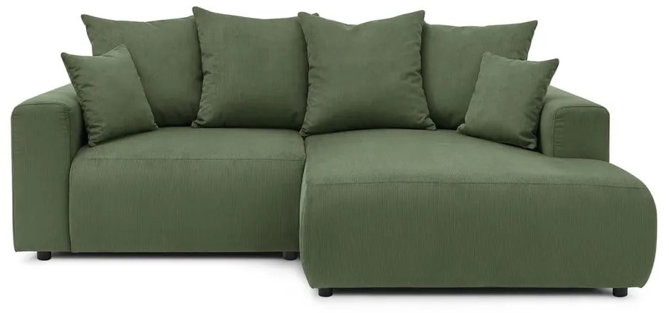 Zöld bársony sarokkanapé Enjoy – Bobochic Paris