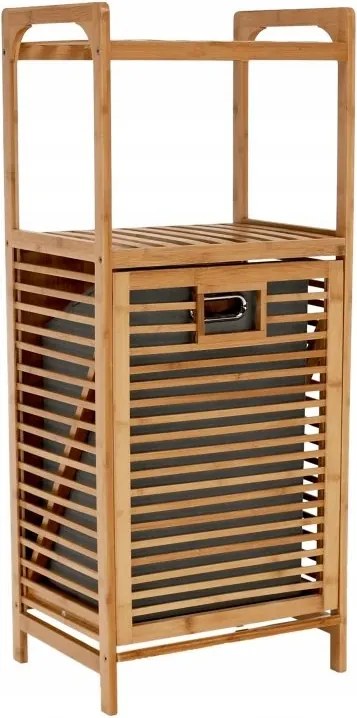 Szürke bambusz szennyestartó kosár Sobikon