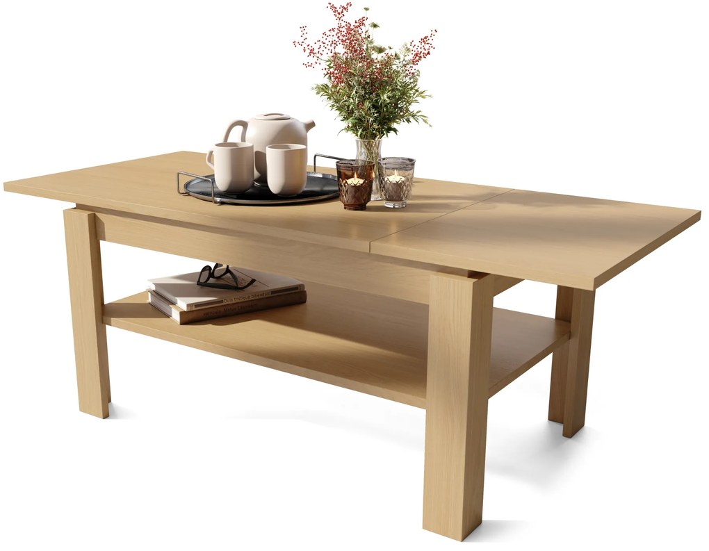 Mazzoni ASTI-R Oasis Tölgy - MODERN DOHÁNYZÓASZTAL BŐVÍTHETŐ ASZTALLAPPAL
