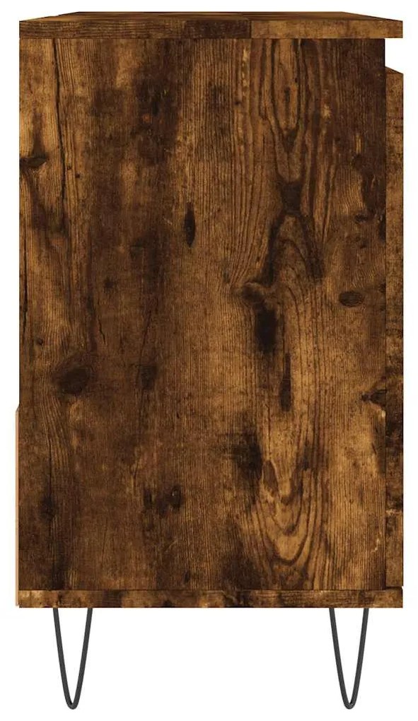 füstös tölgy színű szerelt fa fürdőszobaszekrény 65 x33x60 cm