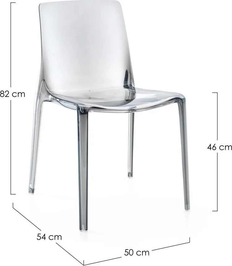 Szürke műanyag kerti szék Adele – Bizzotto