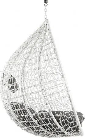 Fehér függőszék KOKON állvány nélkül, szürke párna