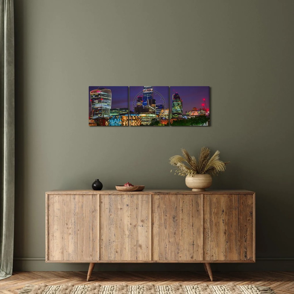 Kép - esti London (órával) (90x30 cm)