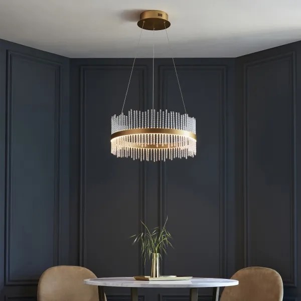 Endon 107671 - LED dimmelhető csillár zsinóron ADRIEL LED/41W/230V 3000K arany/átlátszó