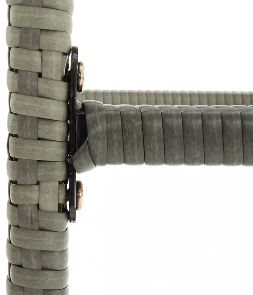 6 db szürke polyrattan bárszék párnával