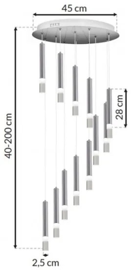 Csillár ICE 12xLED/1W/230V
