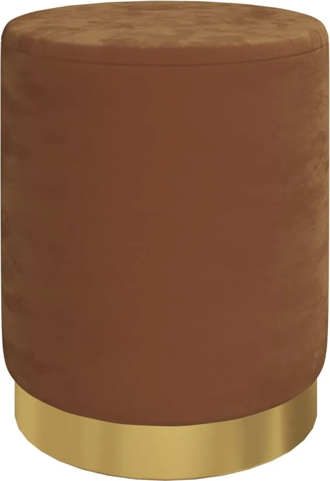 vidaXL barna kerek bársonyülőke tárolóval 31 x 37 cm