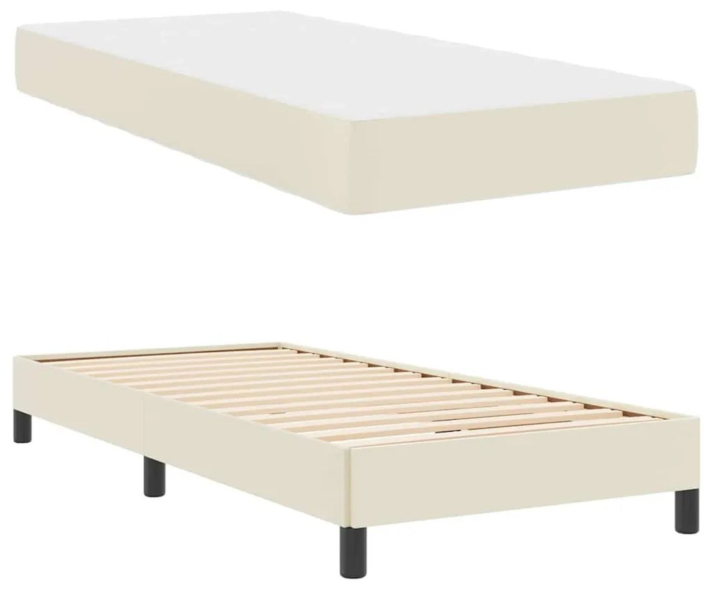 Ágy matracmal Krém 100 x 200 cm Műbőr