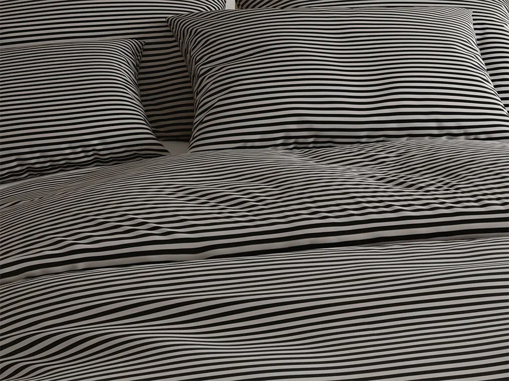 Pamut ágynemű STRAVON fekete-szürke hotel típusú zsebbel Ágyneműhuzat mérete: 70 x 90 cm | 140 x 200 cm