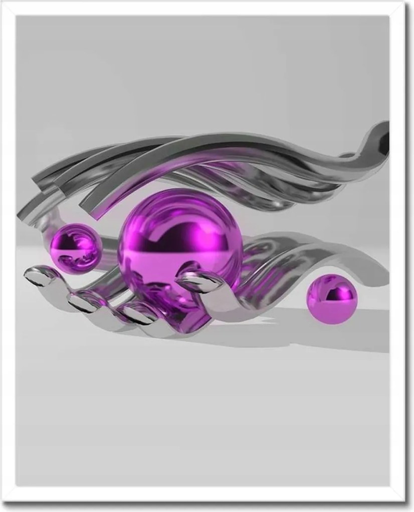 Poszterek keretben 40x50 Lila gömbök a kézben