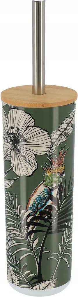 Jungle Fever khaki Wc kefe bambusz fedéllel, egzotikus minta