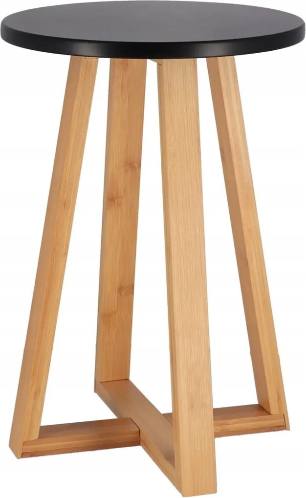 Skandináv bambusz Fürdőszobaszék, fekete