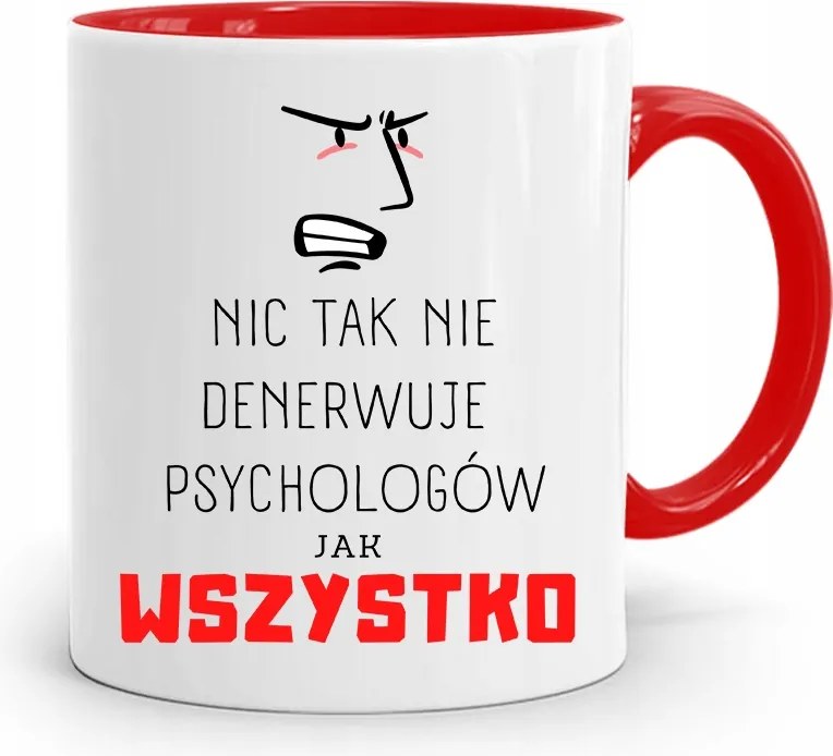 Pszichológus Pszichiáter Terapeuta Bögre Piros, fényképes nyomattal