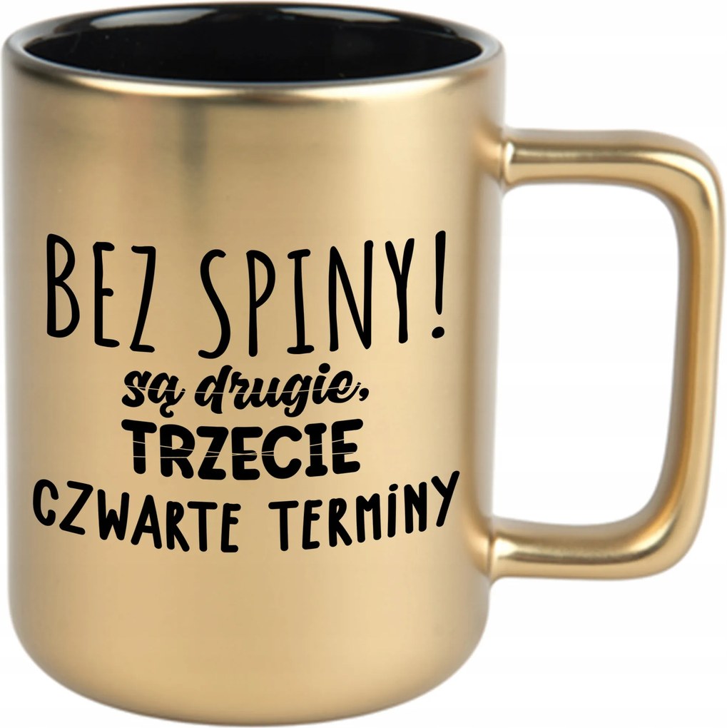 Bögre Matt Arany Fekete Belső 360ml Vicces Ajándék Második Időpontok